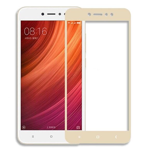 Захисне скло 2.5D на весь екран для Xiaomi Redmi Note 5A / Note 5A Pro колір Золотий