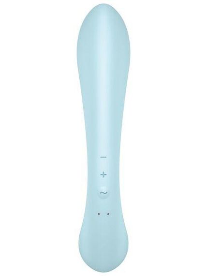 Двухсторонний вибратор-кролик Satisfyer Triple Oh Light Blue, 3 мотора, рукоятка-массажер sexstyle | Зображення 2