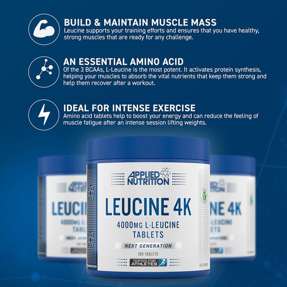 L-лейцин Applied Nutrition LEUCINE 4K 160 TABLETS | Зображення 2