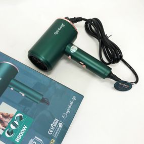 Фен Rainberg RB-2212 8800 W з регуляцією температури та швидкості для сушіння та укладання волосся. UZ-372 Колір: зелений