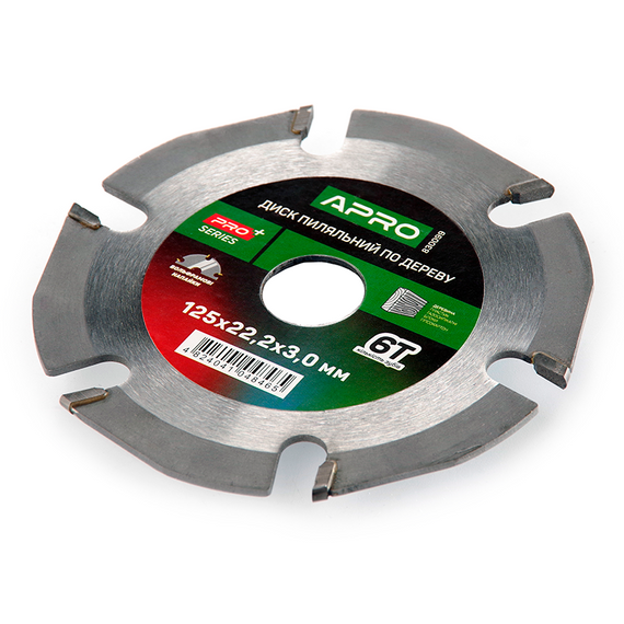 Диск пильный по дереву с твердосплавными напайками 125х22.2мм 6Т APRO | Зображення 1