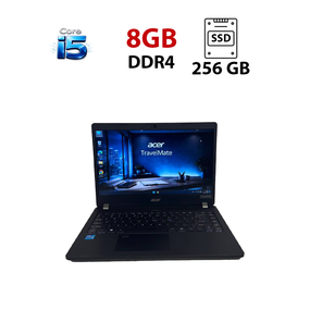 Ультрабук Б-класс Acer TravelMate P214-53 / 14" (1920x1080) IPS / Intel Core i5-1135G7 (4 (8) ядра по 2.4 - 4.2 GHz) / 8 GB DDR4 / 256 GB SSD/ Intel Iris Xe Graphics / WebCam б/у