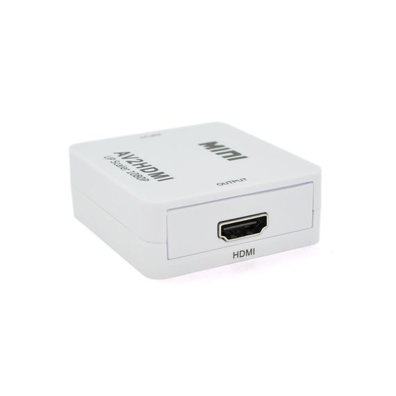 Конвертер Mini, AV to HDMI, ВХІД 3RCA(мама) на ВИХІД HDMI(мама), 720P/1080P, White, BOX | Зображення 1