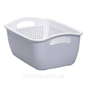 Корзина-друшлак 2 в 1 для мытья овощей, фруктов и зелени 32×23×13 (см) Белый HP-45-5W