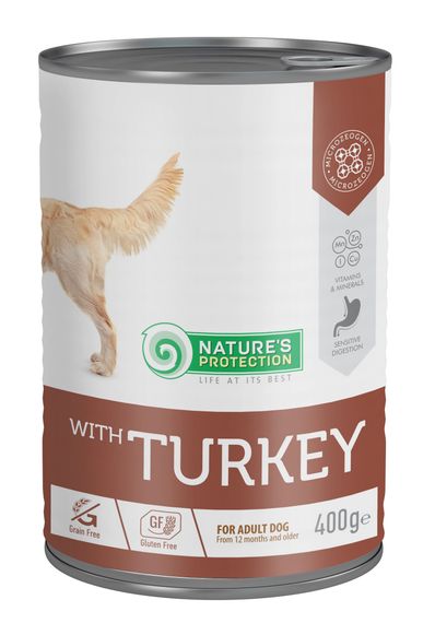 Корм Nature's Protection Nature's Protection with Turkey вологий з індичкою для дорослих собак 400 гр