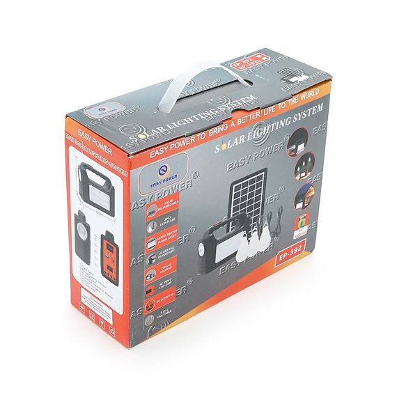 Переносной фонарь EP-392 + Solar, Функции: PowerBank, АКБ 6V/4000mAh, Black, Box | Зображення 1