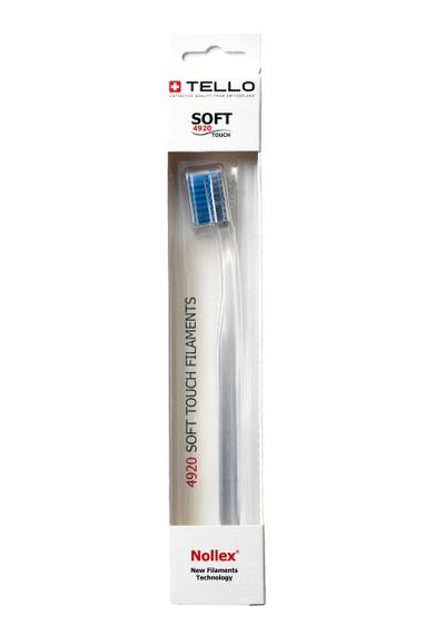 Зубна щітка Tello 4920 Soft White, d 0.12mm, синій