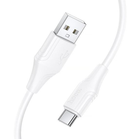 Дата кабель Hoco X124 Bien silicone USB to Type-C 3A (1m) White | Зображення 1