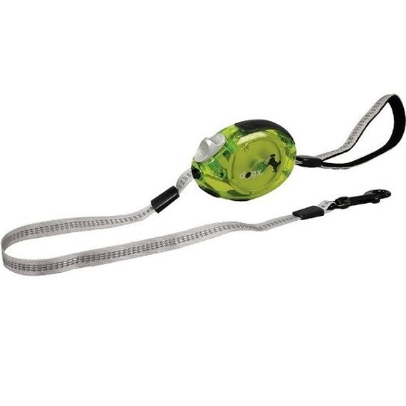 Рулетка Flamingo Dogx2GO Belt Glassy S до 12 кг, лента 2 м, зеленая