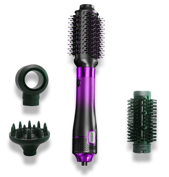 Фен-щітка стайлер VGR 4 в 1 V-484 Purple з 4 насадками та 2 режимами (45706-V-484 PURPLE_738)