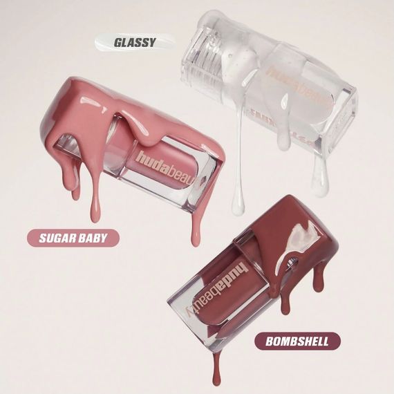 Набір для губ Huda Beauty Glossiest Gloss Mini Kit (glassy, bombshell, sugar baby)(3*1.9 ml) | Зображення 2
