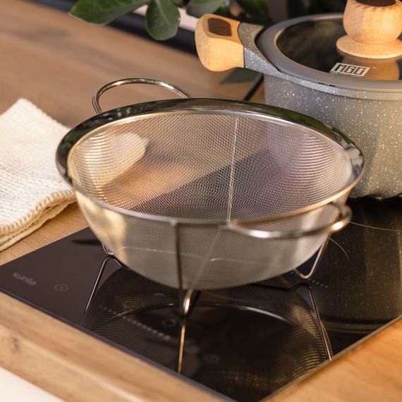 Друшляк з двома ручками 20 см дрібнокомірчаста сітка з нержавіючої сталі HP-19-2-20CM | Зображення 3