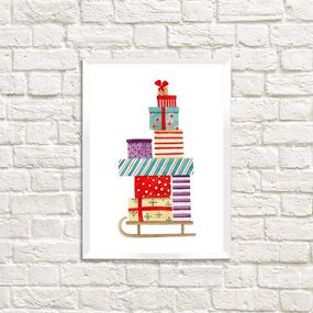 Постер в рамке Подарунки 21х30см, A4 (WMT4_22NG002_WH)