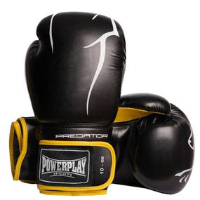Боксерские перчатки PowerPlay 3018 Jaguar Черно-Желтые 16 унций