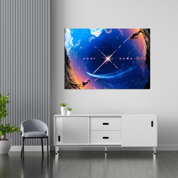 Плакат-постер з принтом Кавун Your Name Твоє Ім'я Такі Тачібана Mitsuha Міямідзу по різні боки A4 ПЛ000717(A4)