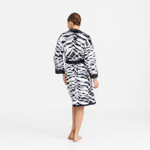 Халат женский из плюшевого велюра эксклюзивный Striped 18304 2XL-3XL | Зображення 3