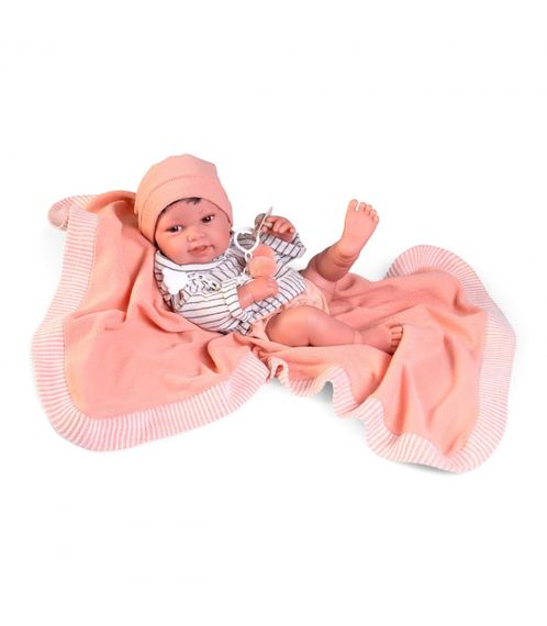 Вініловий Іспанський Пупс Реборн Antonio Juan Новонароджений Хлопчик з Пледом Антоніо Хуан 42 см | Зображення 1