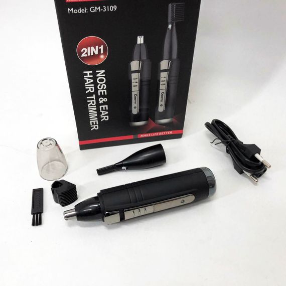 Бритва тример для носа і вух GEMEI GM-3109 2в1, Тример для бороди голови і носа скронь шиї HC-49 | Зображення 3