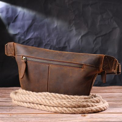 Сумка Vintage Вінтажна поясна з натуральної шкіри Коричнева (21294) | Зображення 1