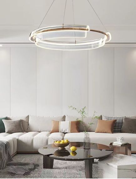 Люстра світлодіодна підвісна LED світильник для квартири на стелю лед 26891 Латунь 30-150х60х60 см. | Зображення 9