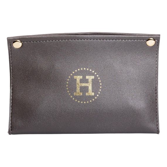 Серветниця з еко шкіри 20×7.5×11.5 см для серветок на кнопках Сірий HP-3-213G | Зображення 2