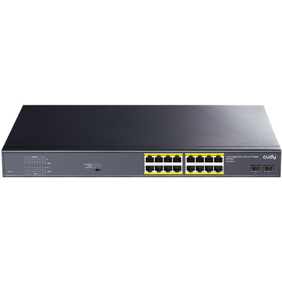Комутатор Cudy GS1020PS2, 16-Port Gigabit PoE+ Switch with 2 Gigabit SFP ports 200W | Зображення 2