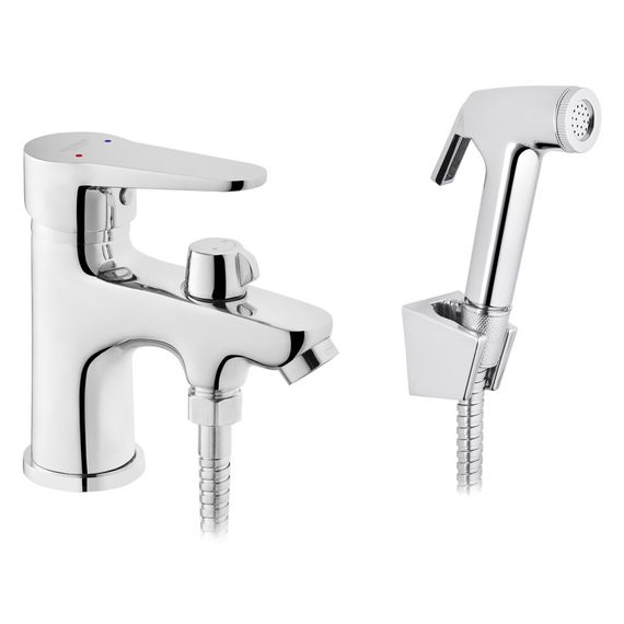 Змішувач для раковини Kroner KRM Elbe - C015 з гігієнічним душем (CV023575)