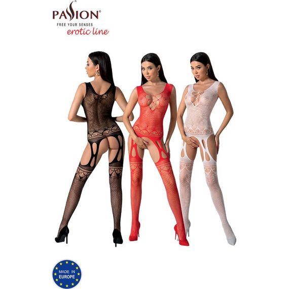 Ажурний бодістокінг з відкритим доступом Passion BS099 red | Зображення 6