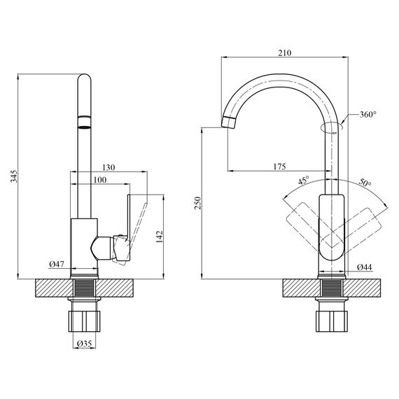 Змішувач для кухні Agua Merida - C030 (CV035429) | Зображення 1
