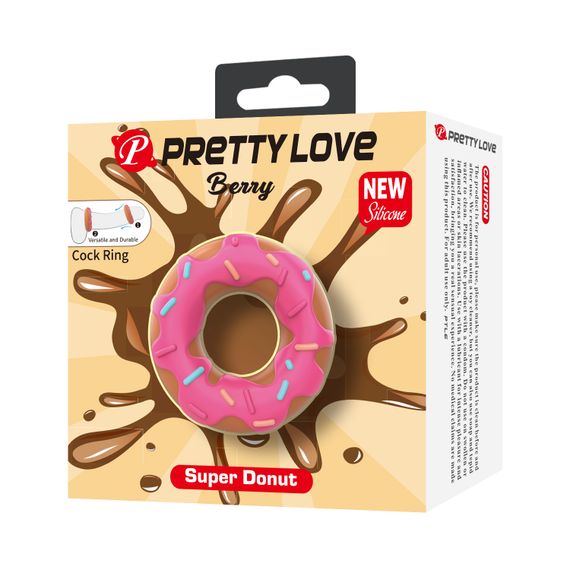 Ерекційне кільце - Pretty Love Berry Super Donut Silicone Cock Ring | Зображення 6
