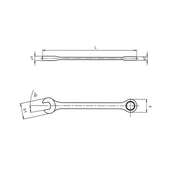 Ключ гайковий комбінований, прямий, з тріскачкою, WS19 | Зображення 1