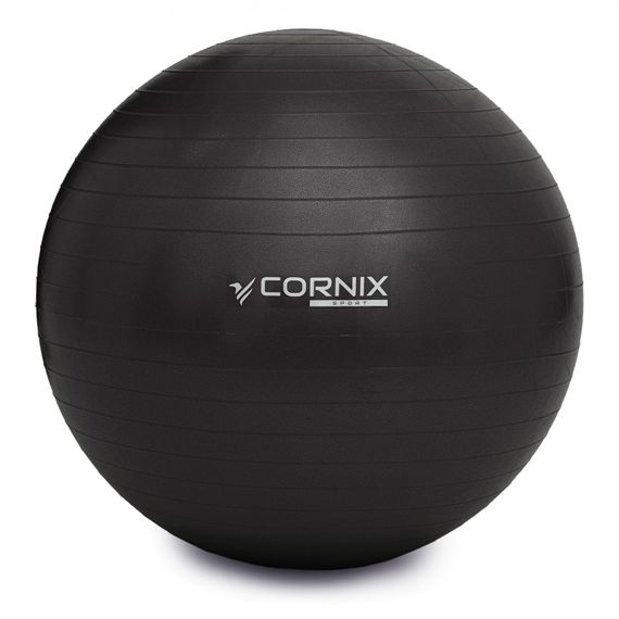 М'яч для фітнесу (фітбол) Cornix 75 см Anti-Burst XR-0026 Black | Зображення 4