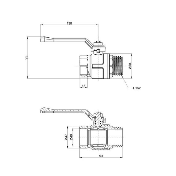 Кран шаровой Icma 1"1/4 прямой №352 | Зображення 1