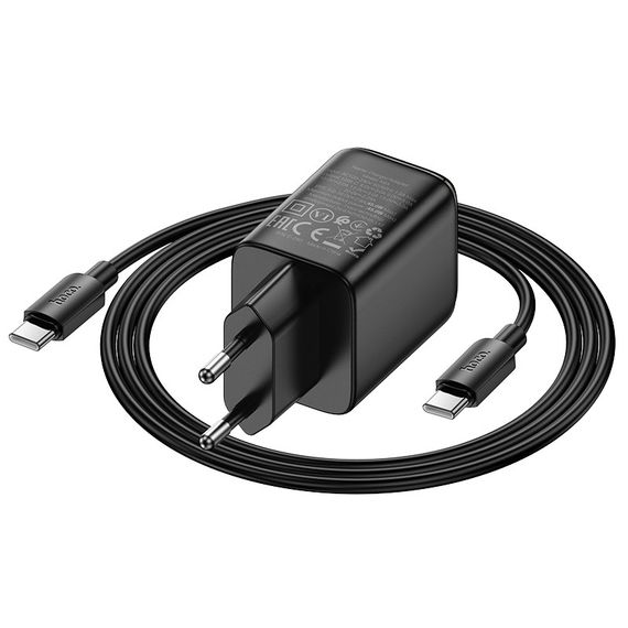 МЗП Hoco N54 Monsoon PD45W (1USB-C) + кабель Type-C to Type-C Black | Зображення 2