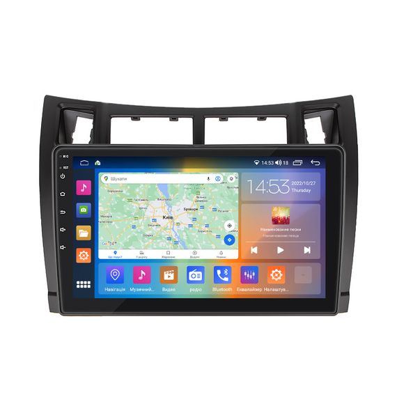 Штатная магнитола 9" Lesko для Toyota Yaris II Рестайлинг 2009-2012 2/32Gb CarPlay 4G Wi-Fi GPS Prime Тойота | Зображення 1