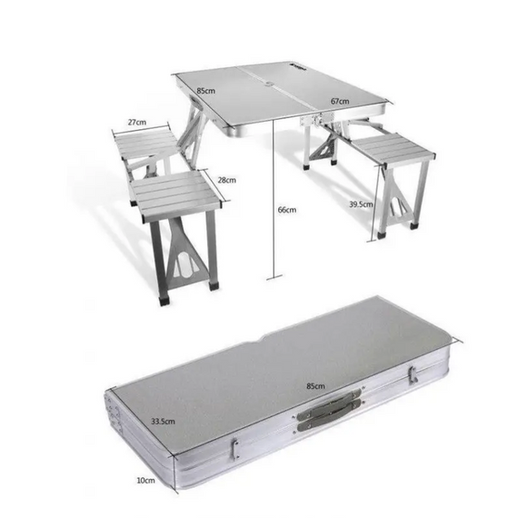 Стіл розкладний для пікніка зі стільцями Picnic Table, компактний алюмінієвий стіл-стільці для відпочинку | Зображення 3