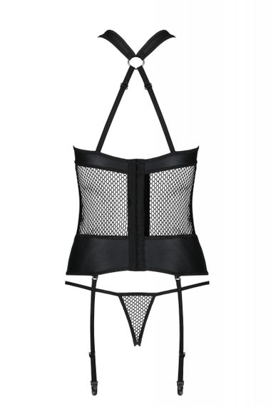Комплект спідньої білизни в сітку Amanda Corset black S/M-Passion | Зображення 3