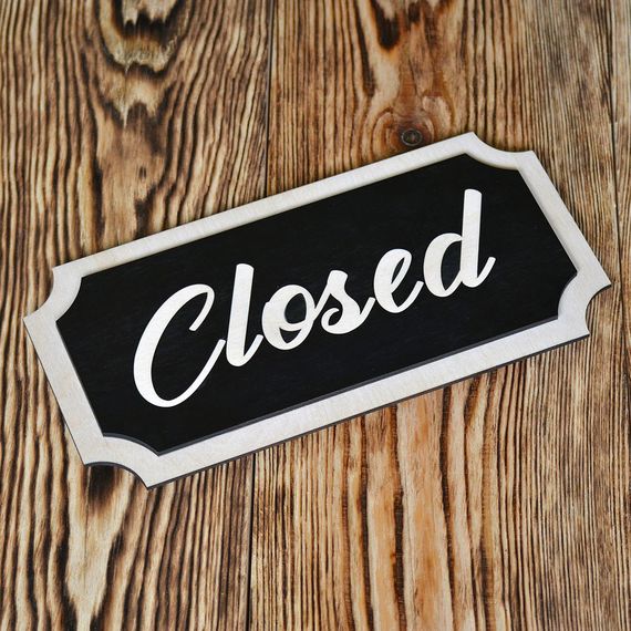 Табличка двостороння Відкрито-Закрито. Дерев'яна вивіска на дверях Open Closed. | Зображення 2