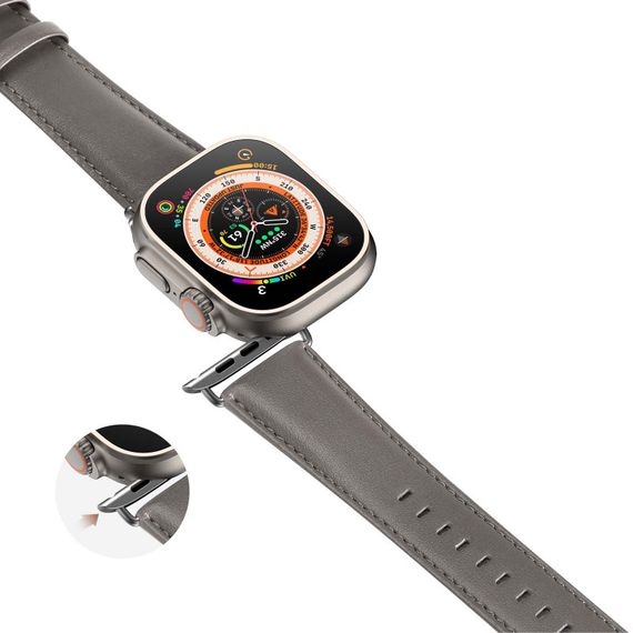 Ремешок Dux Ducis Leather Strap Classic для Apple Watch 38/40/41/42mm(ser.10) Grey | Зображення 2