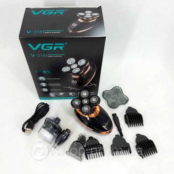 Аккумуляторная бритва с фирменным лезвием VGR V-316, Электробритва для ухода за бородой TG-55