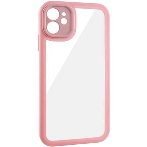 TPU чохол Transparent + Colour 1,5mm для Apple iPhone 12 (6.1") Pink | Зображення 7