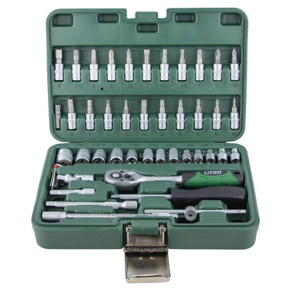 Набір насадок торцевих і біт Grad 1/4" 46 шт (6004015) | Зображення 1