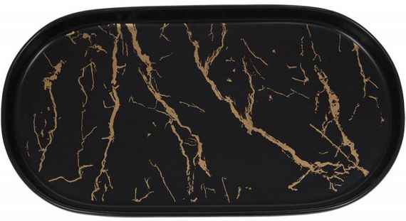 Страва овальна Marmo Bianco Black 30х16.5х2.5см | Зображення 1