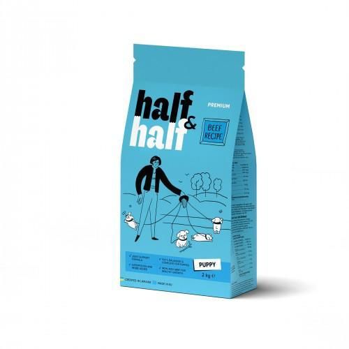 Сухой корм Half&Half для щенков всех пород, с говядиной, 2 кг