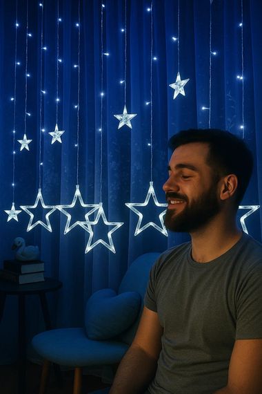 Гірлянда Xmas STAR CURTAIN 12 BlueЗіркиXPRO3M*80CM*50CM (47678-8112_223) | Зображення 2