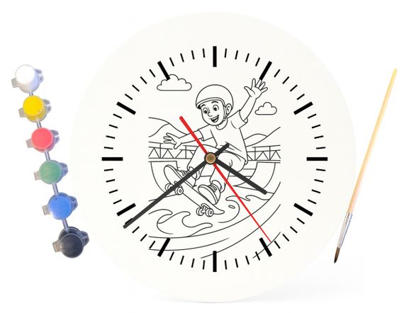 Детский набор для творчества часы раскраска Скейтер 30 см (Г0044) | Зображення 3