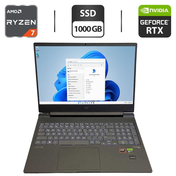 Игровой ноутбук HP Victus 16-s1047nr / 16.1" (1920x1080) IPS / AMD Ryzen 7 8845HS (8 (16) ядер по 3.8 - 5.1 GHz) / 16 GB DDR5 / 1000 GB SSD / nVidia GeForce RTX 4060, 8 GB GDDR6, 128-bit / WebCam / Коробка б/у