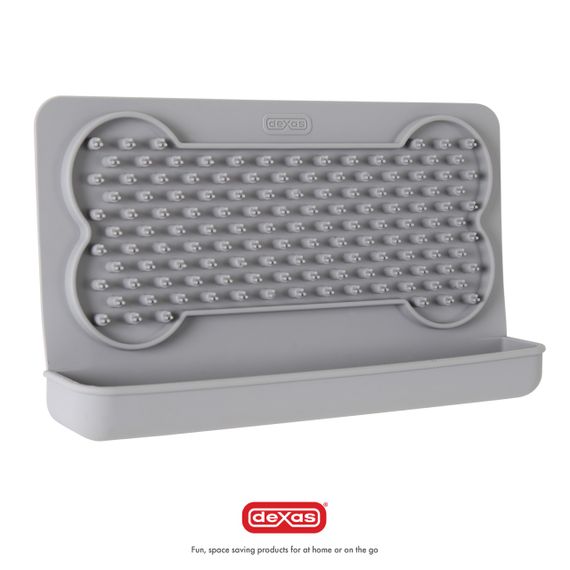 Килимок силіконовий для ласощів і лизання горизонтальний Dexas Snack Distract - Silicone Licking Mat, сірий