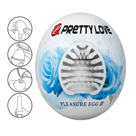 Мастурбатор - Pretty Love Pleasure Egg Masturbator White | Зображення 3