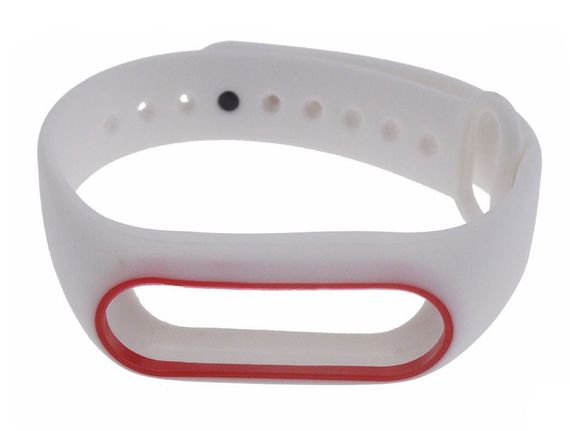 Силіконовий ремінець Primo для фітнес-браслета Xiaomi Mi Band 2 - White-Red | Зображення 2